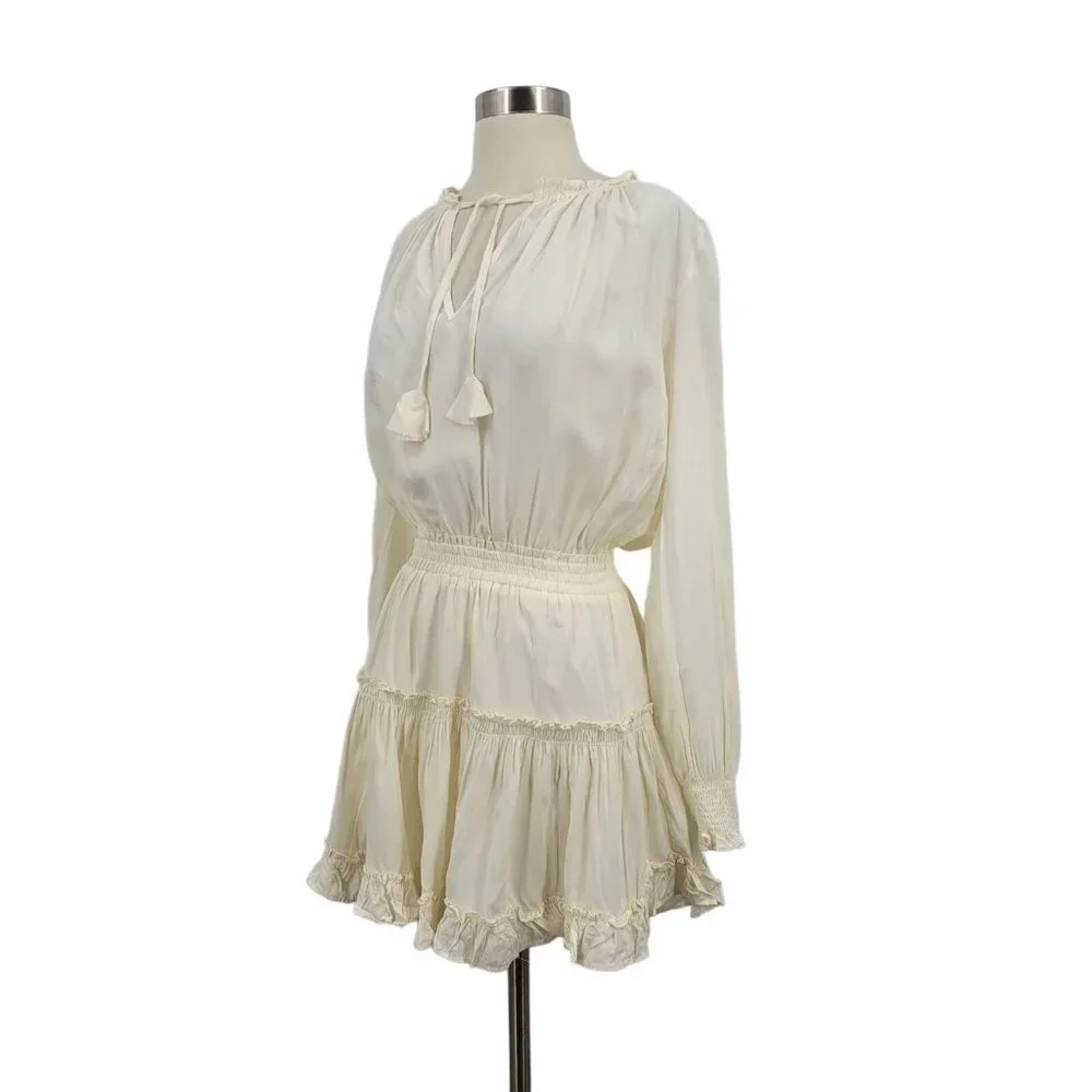 VICI Collection Smocked Long Sleeve Dress In Sweet Corn‎ Size XS NWT